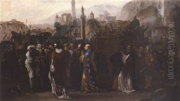 The Ark Of The Covenant Being Taken Into Jerusalem Oil Painting by Nikolaus Knuepfer