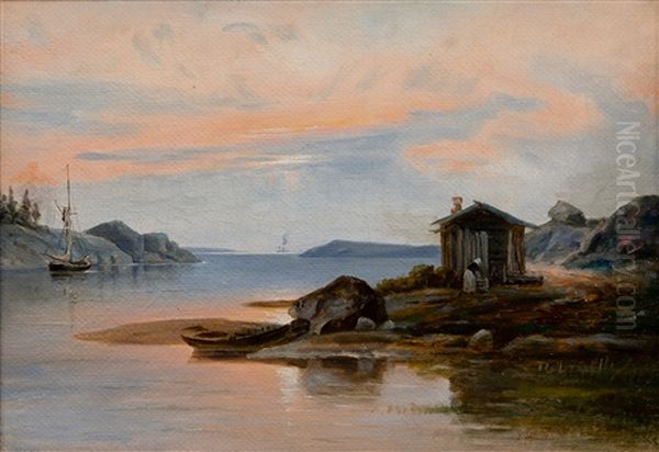 Motif From The Archipelago Oil Painting by Johan Knutson