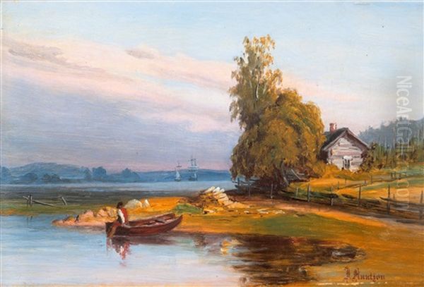 Landscape From The Archipelago Oil Painting by Johan Knutson