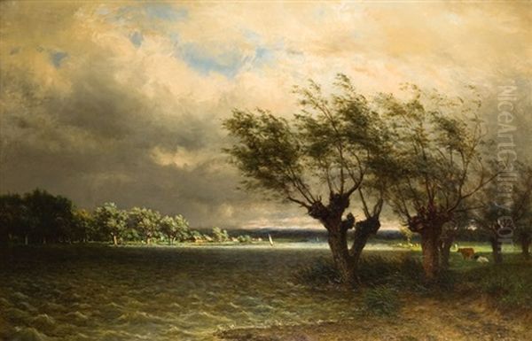 L'orage Menacant Oil Painting by Alfred De Knyff