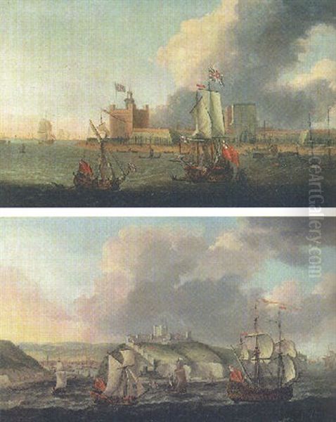 Ships Of The Fleet Off Garrison Point, Sheerness Oil Painting by Jacob Knyff