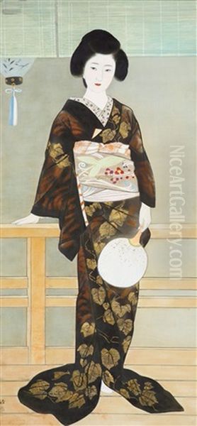 A Lady In The Cool Evening Oil Painting by Kiyoshi Kobayakawa