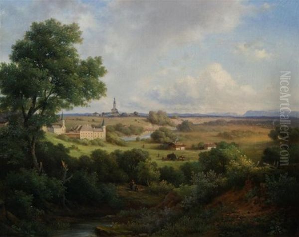 German Landscape Oil Painting by Georg Koebel