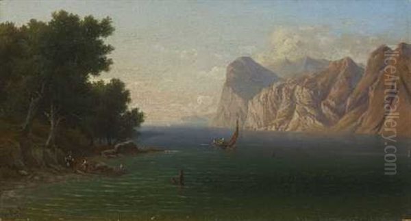 Am Gardasee Oil Painting by Georg Koebel