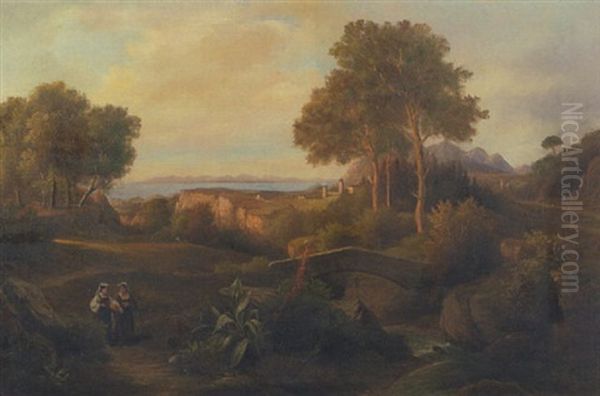 Italienische Landschaft Oil Painting by Georg Koebel