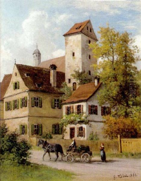 Stadtmotiv Oil Painting by Georg Koebel