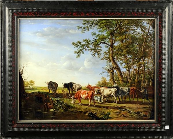 Berger Et Troupeau Oil Painting by Jan Kobell the Younger