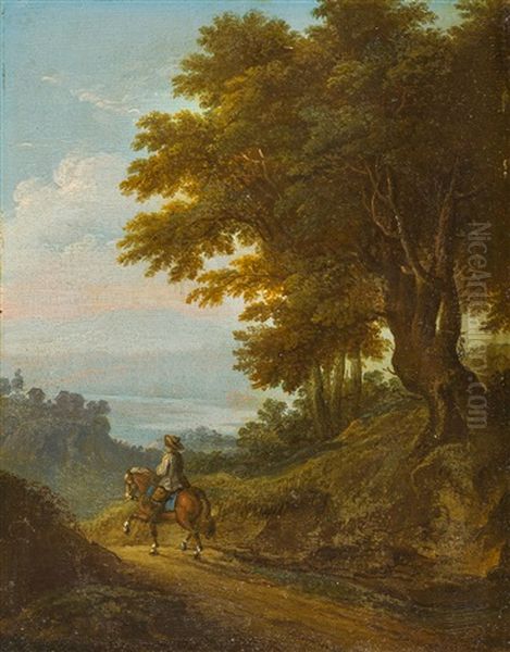 Reiter In Spatsommerlicher Landschaft Oil Painting by Ferdinand Kobell