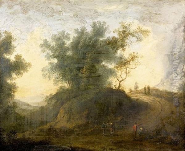 Abendliche Landschaft Mit Staffage Oil Painting by Ferdinand Kobell