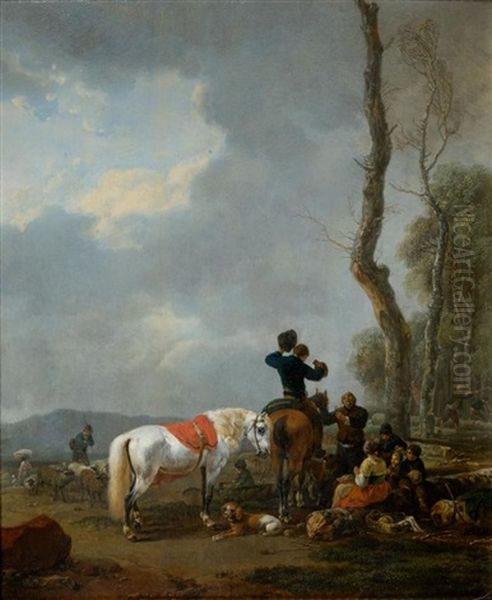 Rast Am Waldesrand Oil Painting by Wilhelm Alexander Wolfgang von Kobell