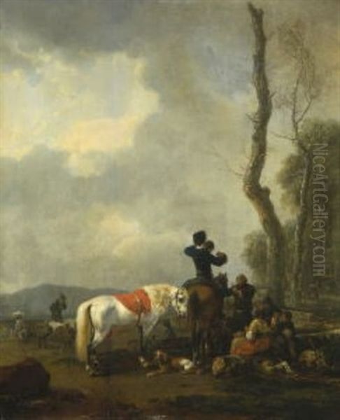 Rast Am Waldesrand Oil Painting by Wilhelm Alexander Wolfgang von Kobell