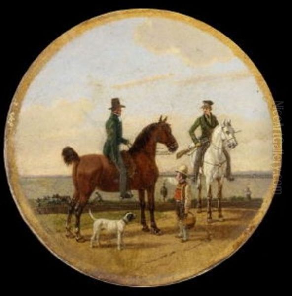 Begegnung Von Reiter Und Jager Oil Painting by Wilhelm Alexander Wolfgang von Kobell