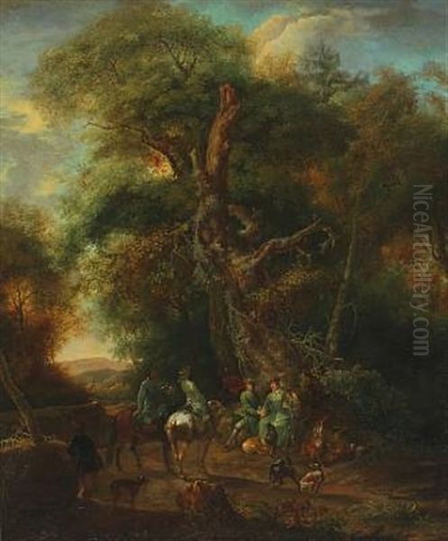 The Hunt Oil Painting by Wilhelm Von Kobell