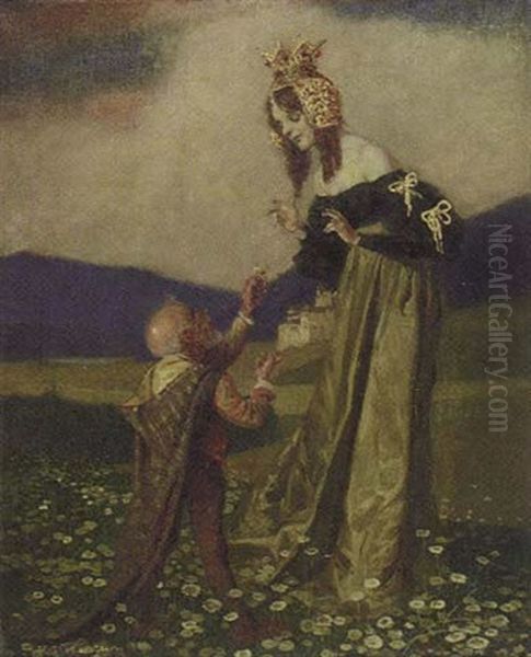 Zwerg Und Prinzessin Oil Painting by Hans Koberstein