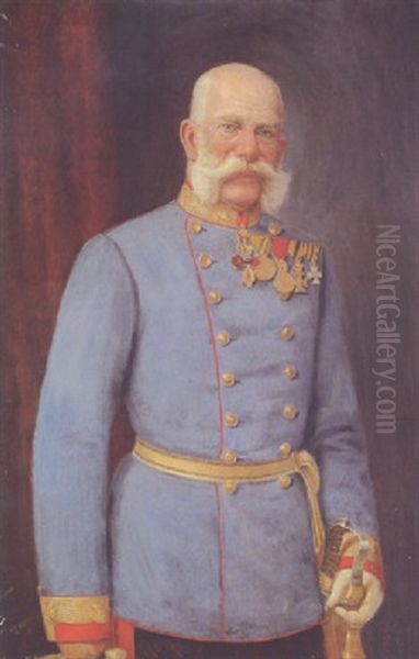 Kaiser Franz Joseph I. Von Osterreich Oil Painting by Carl Ritter von Kobierski