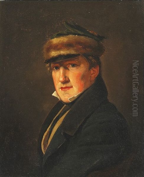 Portrait Of The Painter Emmerik Hogh-guldberg (1807-1881) Oil Painting by Christen Kobke