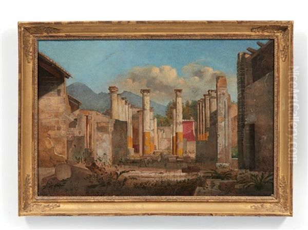 Vue De Pompei Oil Painting by Christen Kobke