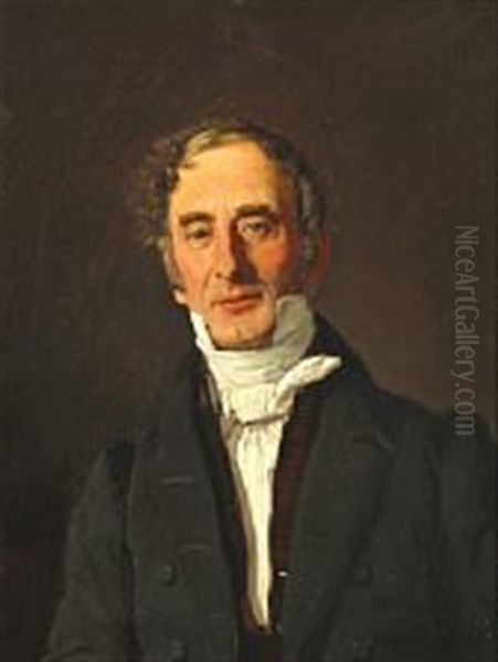 Portrait Of Merchant Andreas Reiersen (1778-1852) Oil Painting by Christen Kobke