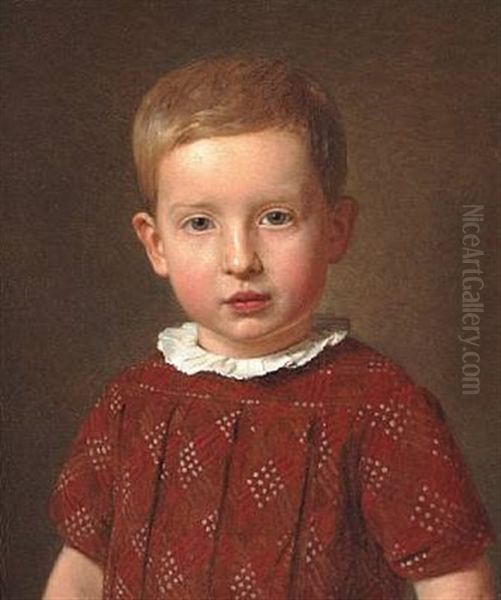 Skolebestyrer J. Krohn Som Barn, Kunstnerens Sosterson. Headmaster J. Krohn As A Child, The Artist's Nephew by Christen Kobke