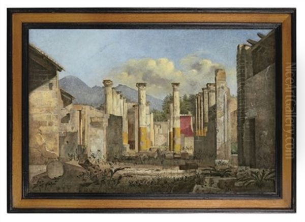 Vue De Pompei Oil Painting by Christen Kobke