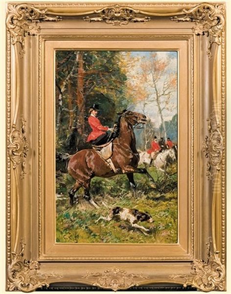 Par Force Hunting Oil Painting by Georg Koch