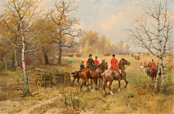 Die Parforcejagd Oil Painting by Georg Karl Koch