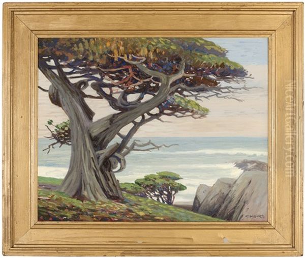 Cypress Tree Along The Carmel Coast by George Joseph Koch