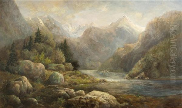 Konigssee, Bavarian Alps Oil Painting by Henry Koch