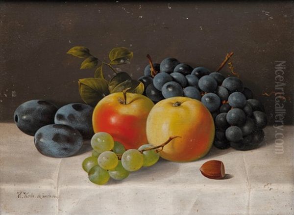 Fruit Piece Oil Painting by Hermann Koch