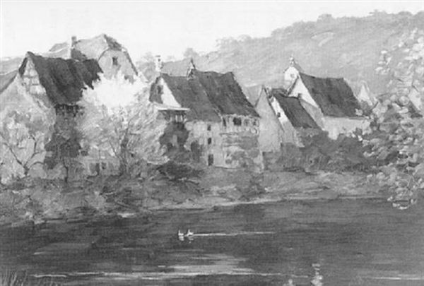 Stadtchen Am Neckar by Julius Koch