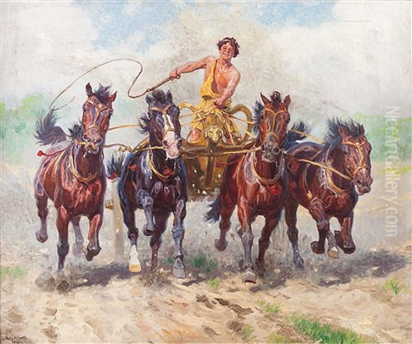 Quadriga Oil Painting by Ludwig Koch