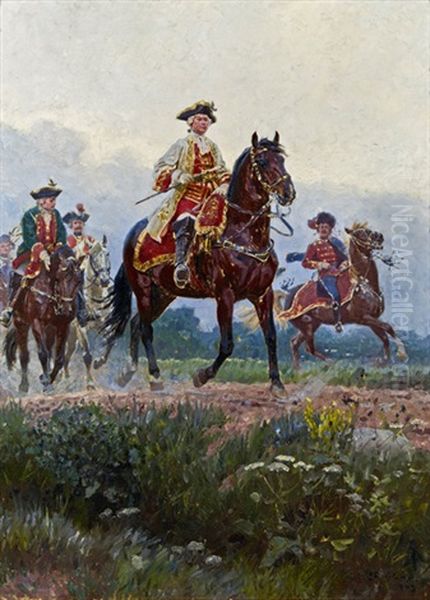 Feldmarschall Daun Oil Painting by Ludwig Koch