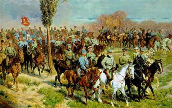 Verbundete Im 1. Weltkrieg An Der Balkanfront (osterreicher, Bulgaren, Turken) Oil Painting by Ludwig Koch