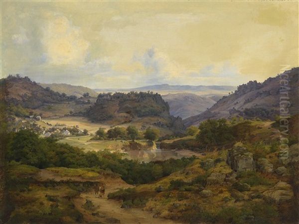 Ardennenlandschaft Oil Painting by Heinrich Koch