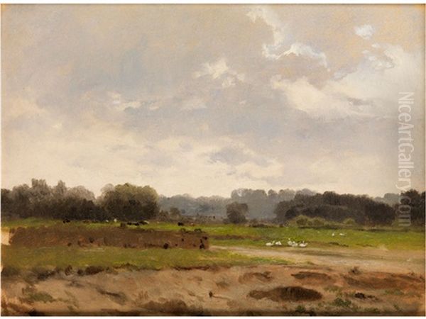 Sommerliche Moorlandschaft Oil Painting by Roman Kochanowski