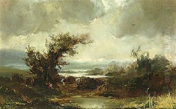 Torfstecher Oil Painting by Roman Kochanowski