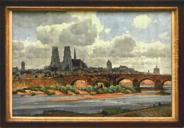 Ansicht Von Orleans Mit Blick Uber Die Loire Auf Saint Croix Oil Painting by Reinhold Koch-Leuthen