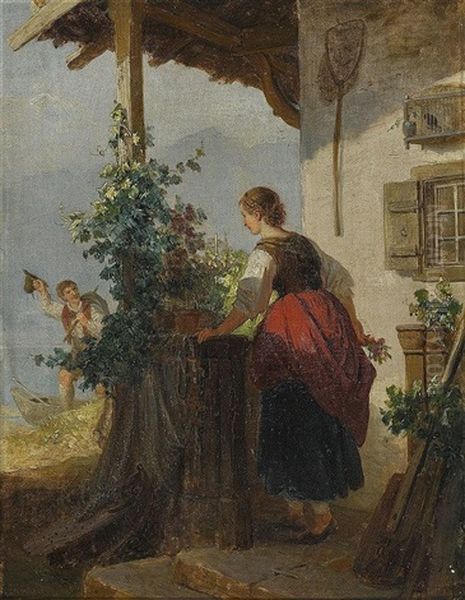 In Erwartung Oil Painting by Julius Kockert