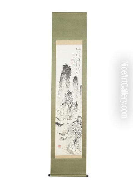 Kakejiku (hanging Scroll) Oil Painting by Fukuda Kodojin