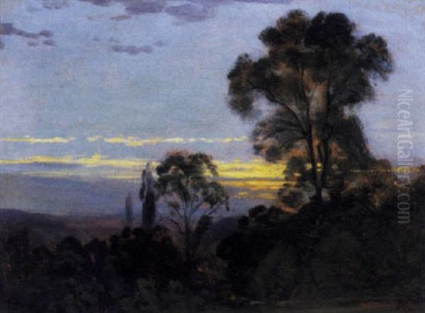 Zonsondergang Oil Painting by Alfred-Eugene Koechlin