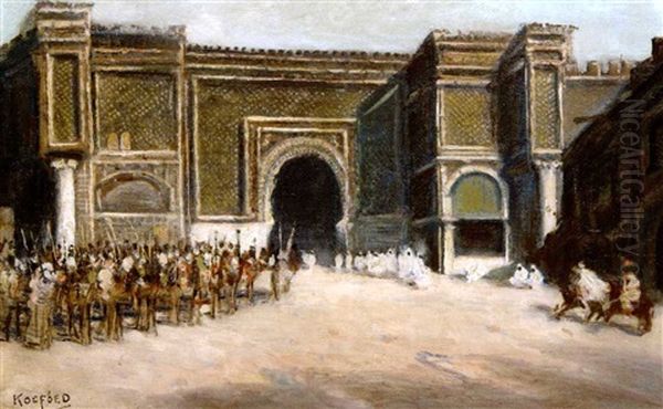 L'entree Du Sultan A Meknes Oil Painting by Hans Christian Koefoed