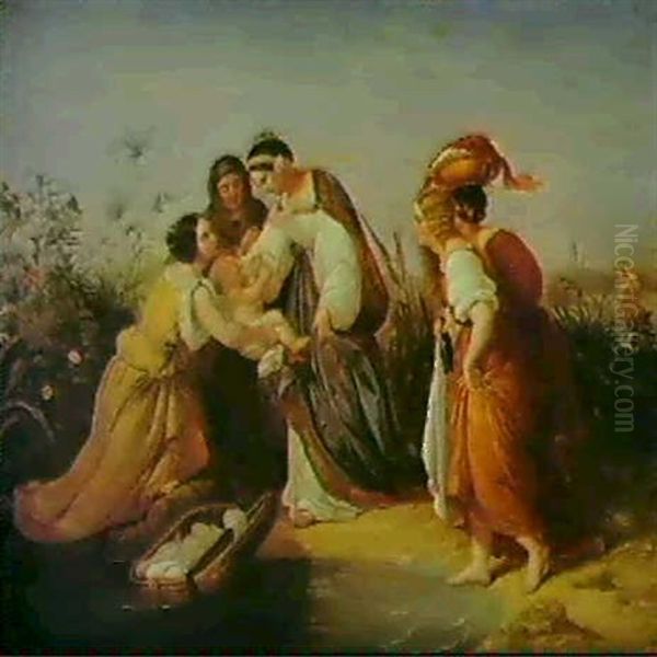 Die Auffindung Des Moses Knaben Oil Painting by Christian Koehler