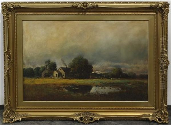 Farm Scene Oil Painting by Paul R. Koehler