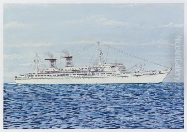 S.s. Raffaello Oil Painting by E.W. Bearman