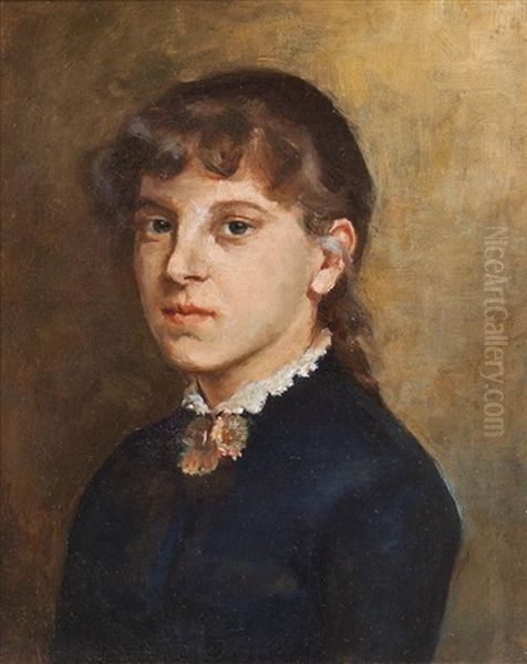 Portrait Of A Young Woman Oil Painting by Robert Koehler