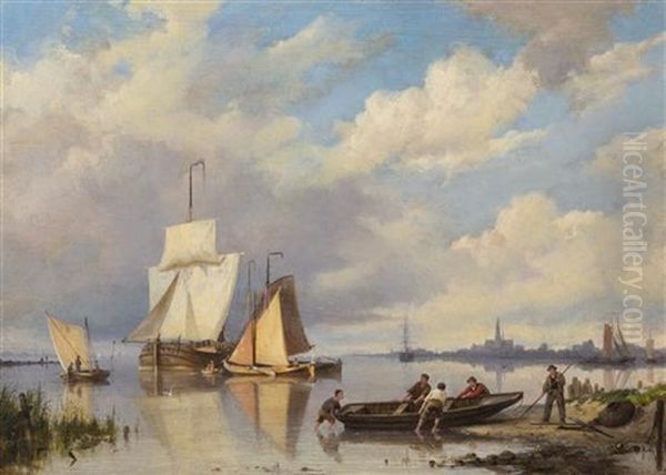 Harbor Scene by Hermanus Koekkoek the Elder