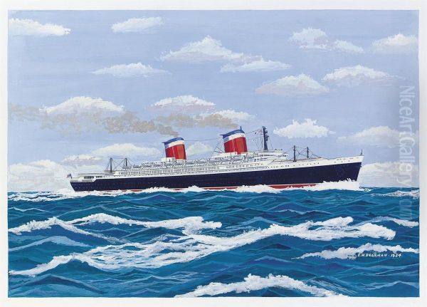 S.s. United States Oil Painting by E.W. Bearman