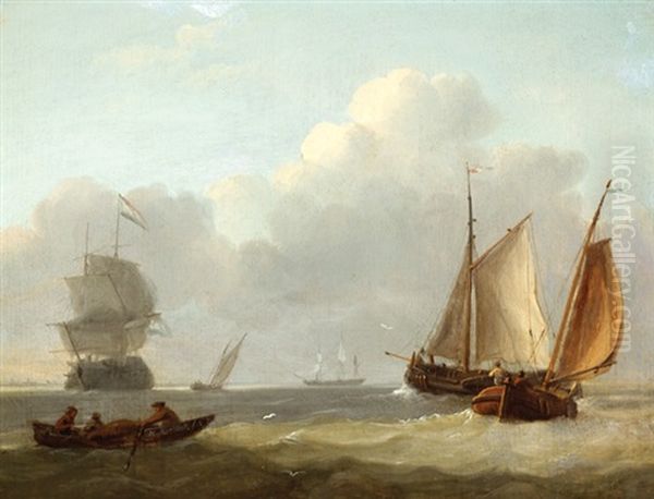 View Of A Variety Of Ships Oil Painting by Hermanus Koekkoek the Elder