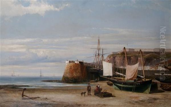 Seashore Oil Painting by Hermanus Koekkoek the Elder