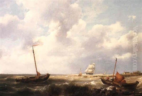 Hauling Off Oil Painting by Hermanus Koekkoek the Elder